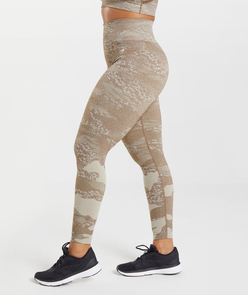 Women's Gymshark Adapt Camo Seamless Leggings Olive | NZ 2BZIRV